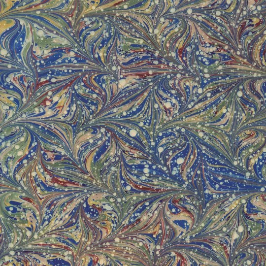 Hand Marbled Paper Star Pattern in Blue Multi-color ~ Berretti Marbled Arts